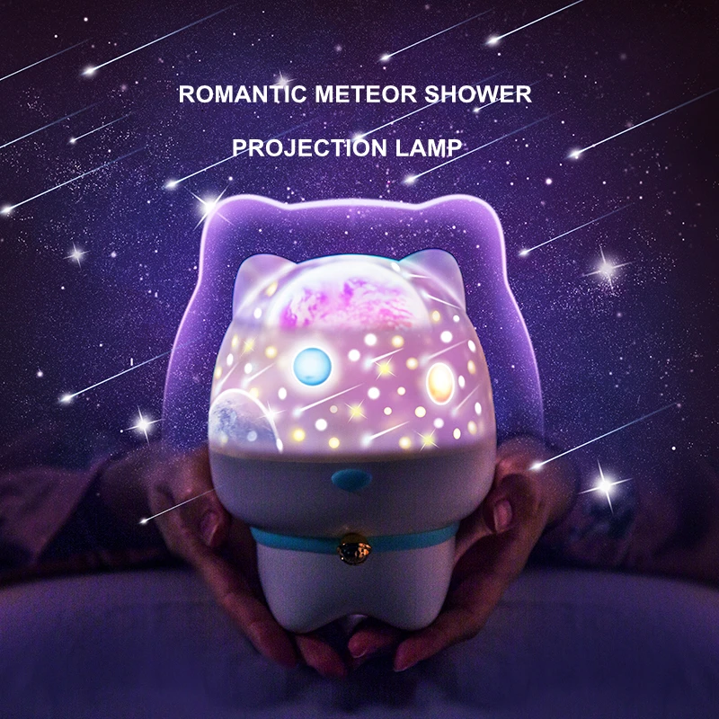 New Pet Colorful Starry Sky Ocean Projector Night Light Remote Control Ocean Wave Projection Lamp with Bluetooth Music Speaker