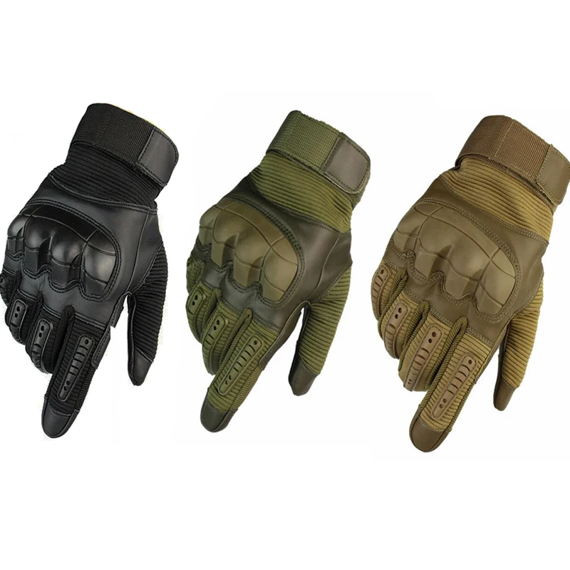 Outdoor Riding Full Finger Gloves Airsoft Sports Rubber Knuckle Gloves Military Armed Gloves Shooting Paintball Hunting touch screen tactical full finger gloves military paintball shooting airsoft combat work driving riding hunting gloves men women