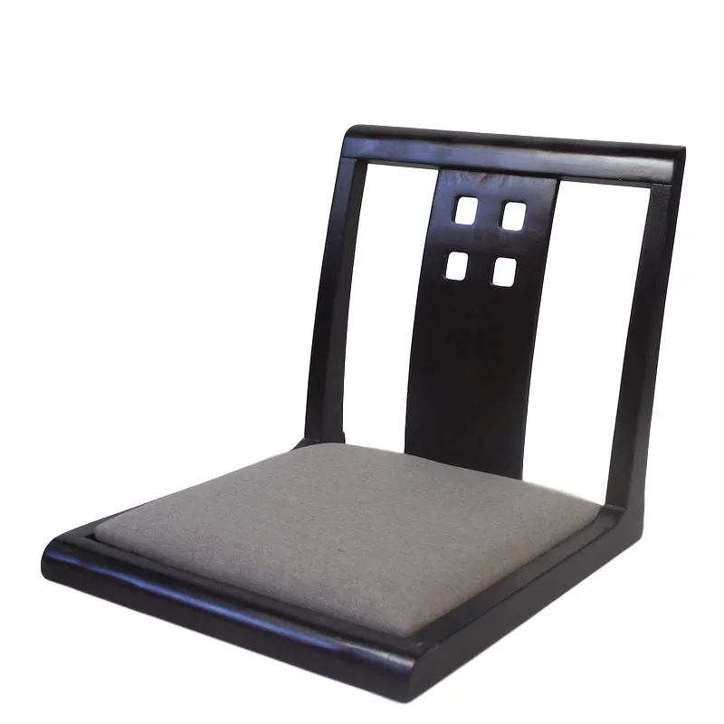 

Japanese Style Solid Wood Floor Chair With Seat Cushion Tatami Zaisu Legless Wooden Chair Seating Gaming Reading Watching TV