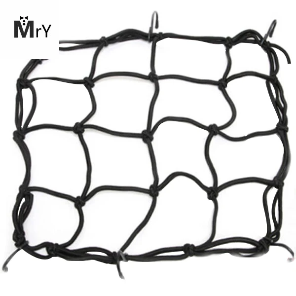 

30x 30cm Black Motorcycle Luggage Net Bike ATV Bungee Tank Helmet Web Cords Mesh Cargo Net Hook Tuck Net String Bag