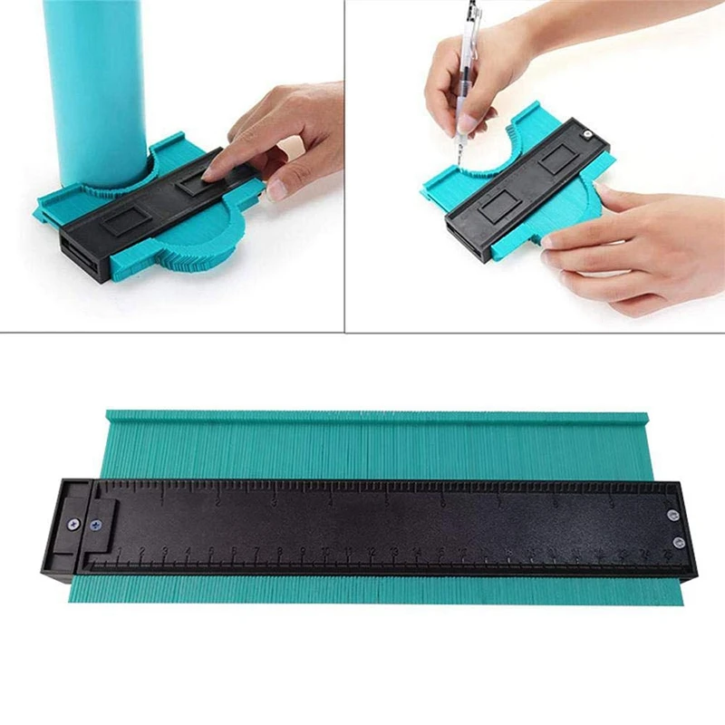ABKT-Contour Gauge Дубликатор профиль измерительный инструмент, 10 дюймовые Пластиковые Многофункциональные неправильные правленные глубокий контурный копировальный прибор