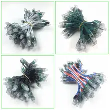 50 шт./блок DC5V WS2811 Светодиодный модуль пикселей, черный/зеленый/белый/RGB провода гирлянды Рождество праздник, адресуемый, IP68 водонепроницаемый