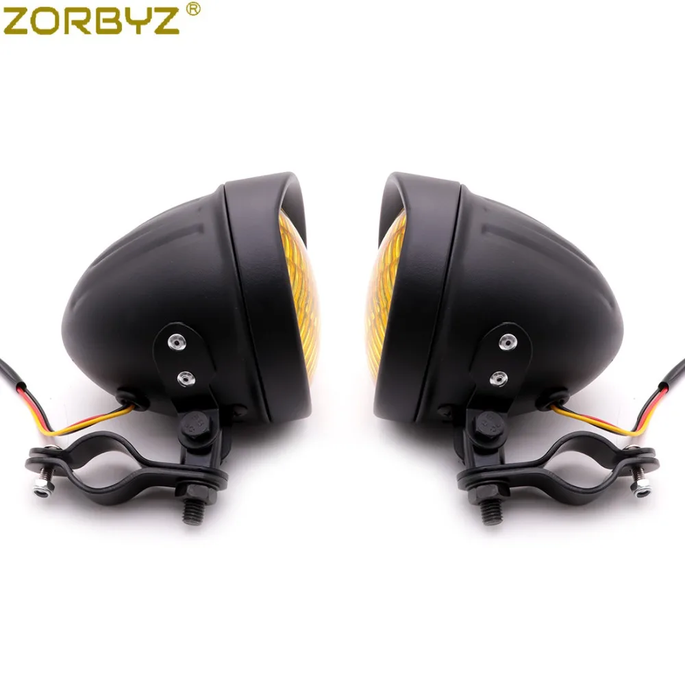 ZORBYZ мотоциклетный черный металлический противотуманный светильник с поворотным каркасом, кронштейн для крепления трубки, зажим для Honda Yamaha на заказ