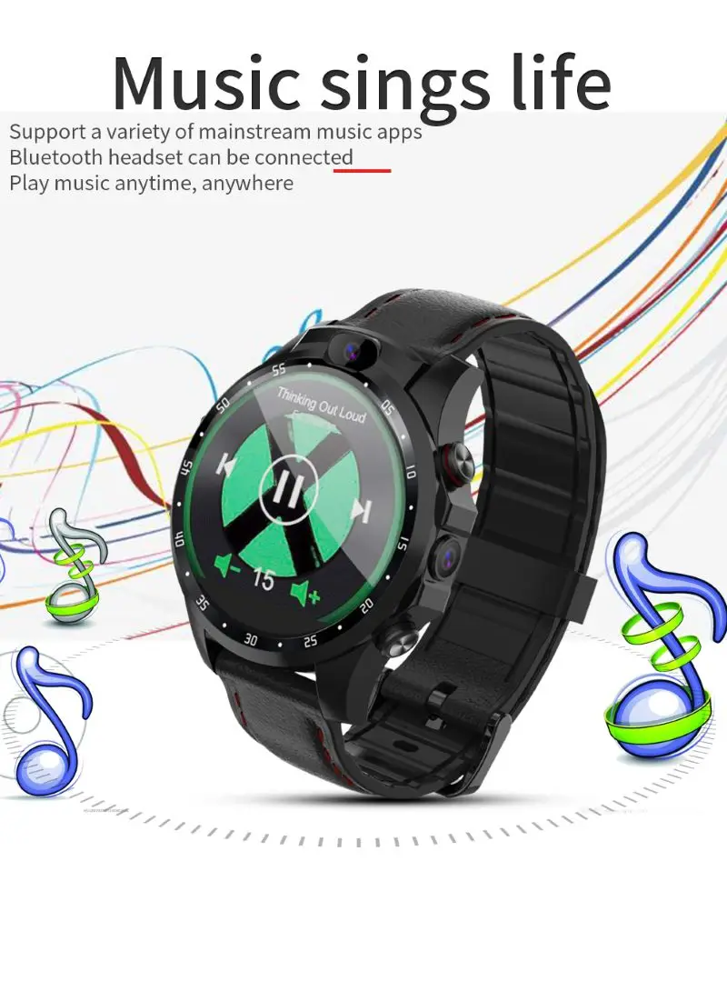 V9 4G Smart Watch Phone 3GB+32GB Android 7.1 With GPS 5MP Camera 800mAh Waterproof Sport Smartwatch