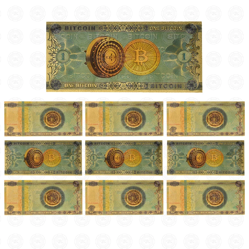 10pcs bankotes Один Биткоин золото banknotes с битом монета поддельные денежные банкноты BTC подарок деталь для коллектора банкнот Прямая поставка - Цвет: 10pcs bankotes