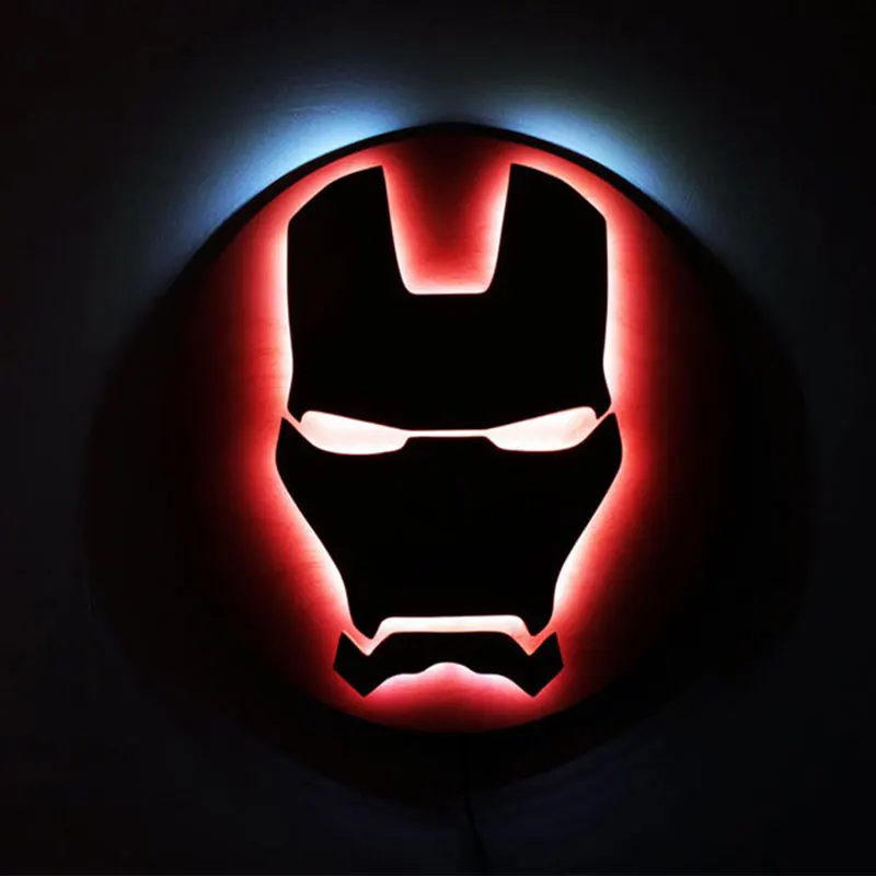 

Iron Man LED Night Light for Children 3D LED Wall Lamp with 16 Colors Changing for Bedroom Bdeside Home Decor with Controller