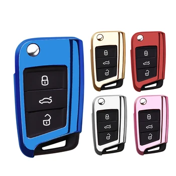 

TPU Car Key Remote Case Cover Holder Case For Volkswagen VW Golf 7 mk7 Seat Ibiza Leon FR 2 Altea Aztec For Skoda Octavia