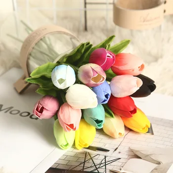 

1/5/10pcs Tulip Artificial Flower Real Touch Artificial Bouquet Fake Flower for Wedding Decoration Flowers Home Garen Decor