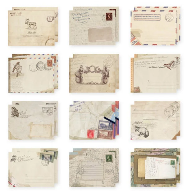 Retro Mini Envelope 120 шт./лот 12 дизайн бумажный конверт, Ретро Конверт Ретро Европейский стиль мини-конверт цветной конверт ретро крафт-конверт - Цвет: Retro Mini Envelope