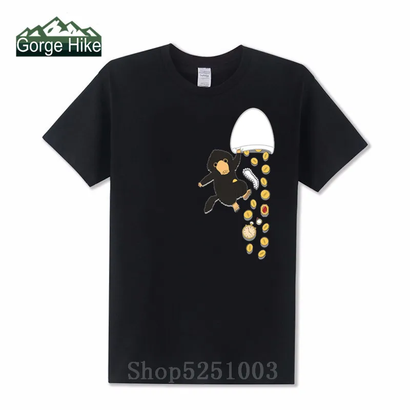 

Harry Magic Pocket silver and jewelry T-Shirt Men Movie Fantastic Beasts Movie Show Where To Find Them Niffler T Shirt Cool duckbill Cartoon Top Tees