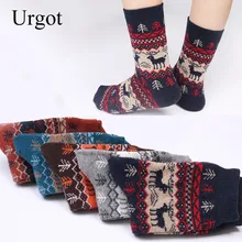 Urgot, 5 пар/лот, женские носки, подарок на Рождество, модные зимние милые шерстяные носки для девушек, женские теплые носки с животными, Meias