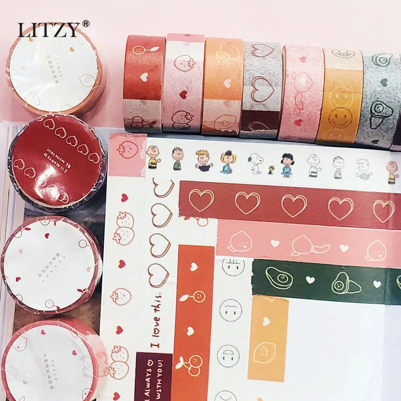 

1 Pcs Kawaii Fruit Avocado Cherry Girls Heart Decorative Adhesive Tapes Sticker Stationery Masking Washi Tape Diary Scrapbooking