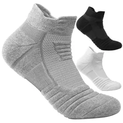 Men's 3 Pack Sports Towel Thick Basketball Sock Ankle Terry Winter Warm Solid Color Men Large Size Cotton Short Socks