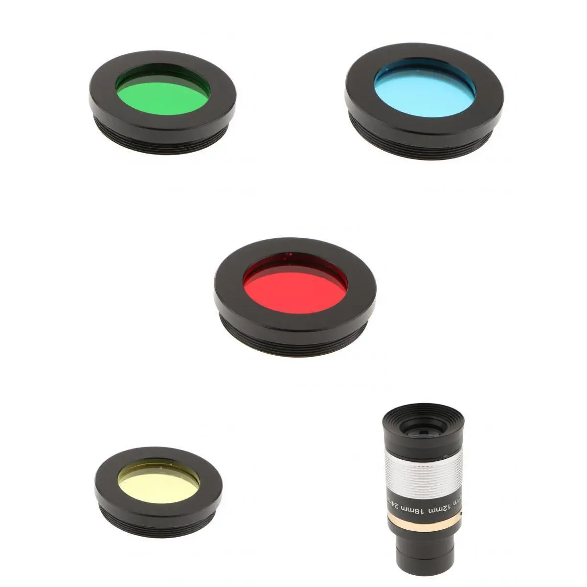 1.25'' 31.7mm 8-24mm  Eyepiece Multi Coated Optic Lens for Telescope Skywatcher Astronomy + 4 Pcs Lens Color Filter Set