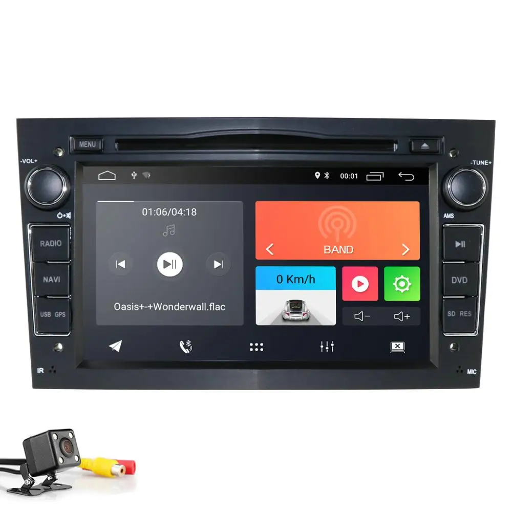 2 Din четырехъядерный 7 ''Android 9,0 автомобильный dvd-радиоплеер для Opel Astra Vectra Antara Zafira Corsa gps Navi 4GWifi автомобильный стерео swc dsp - Цвет: black