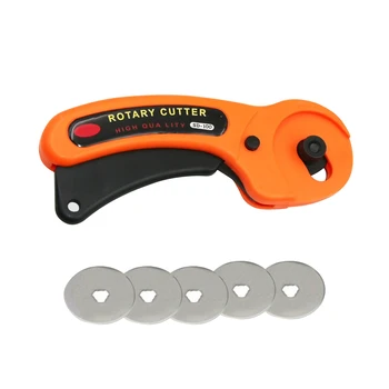 

Prevent Scratches 45mm Rotary Cutter Fabric Leather Cutter Tool With 5 Spare Blades Fit For Cut Paper Leather Cloth Plastic