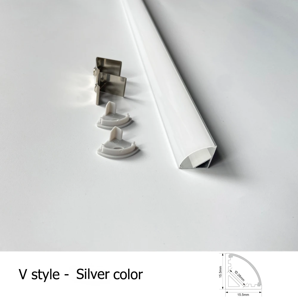 ตัวเลือกสินค้า โปรไฟล์อะลูมิเนียม LED สำหรับแถบไฟ 5050/2835 พร้อมฝาครอบ 0.5 ม.