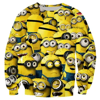 

Funny Cute Minions 3D Print Sweatshirts Harajuku Unisex Pullover Hoodies Long Sleeve Crewneck Streetwear Hoody Clothing Tops 5XL