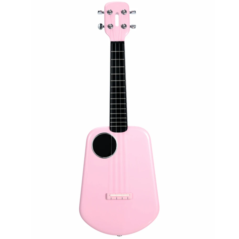 Populele 2 светодиодный контроль через приложение USB Смарт Гавайские гитары укулеле 4 струны 23 дюймов Гавайские гитары концертные ABS гриф акустическая электрическая мини-гитара - Цвет: Розовый