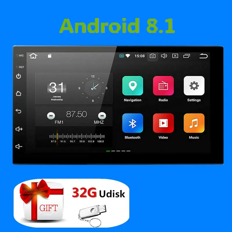 

2 Din Android Car Multimedia Player GPS Navigation HD Autoradio WiFi USB FM 2Din Car Audio Radio Stereo Backup Monitor 2 Din