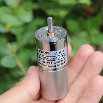

DC 5V-12V 10RPM Slow Speed Large Torque Mini 25mm Micro 370 Full Metal Gear Motor D shaft DIY Robot Car Toy Model