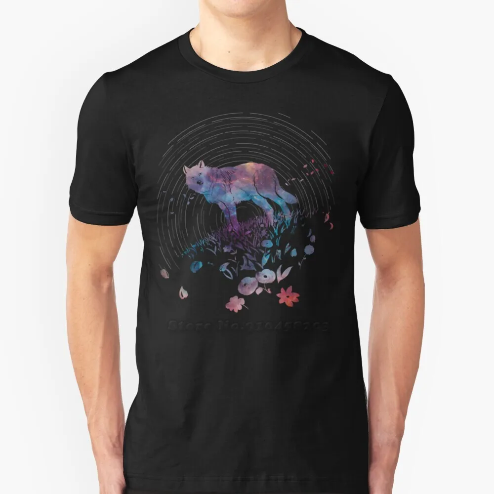Astral Wolf New Summer Lovely Design Hip Hop T-Shirt Top Wolf Animal Galaxy Space Nature Wild Star Sun