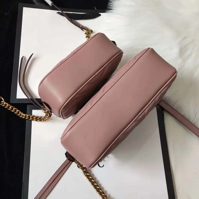 Новые брендовые модные маленькие и квадратные сумки из натуральной кожи женские сумки повседневные женские сумки на плечо с цепочкой - Color: Pink