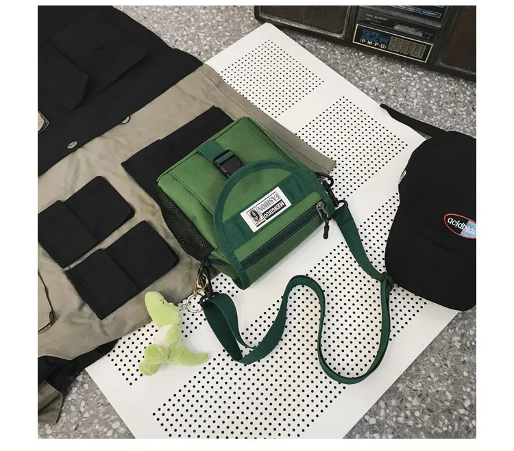 Women's Bag Canvas Disco Dancing Bag INS Popular Brand Backpack Hip Hop Bag Crossbody Bag Women's Casual Mini Pannier Bag