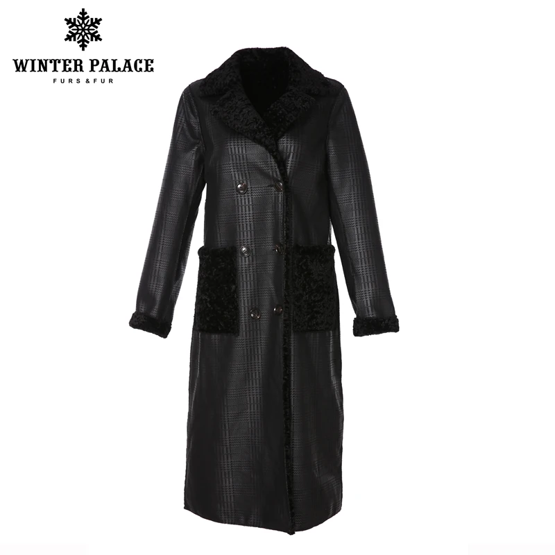 Женское двухстороннее шерстяное пальто повседневное длинное из 30%-ной шерсти