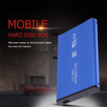 

2.5 inch USB3.0 SATA Enclosure HD Mobile Hard Disk Case External SSD HDD Adapter Box Support 1TB for Notebook Desktop PC w Cable