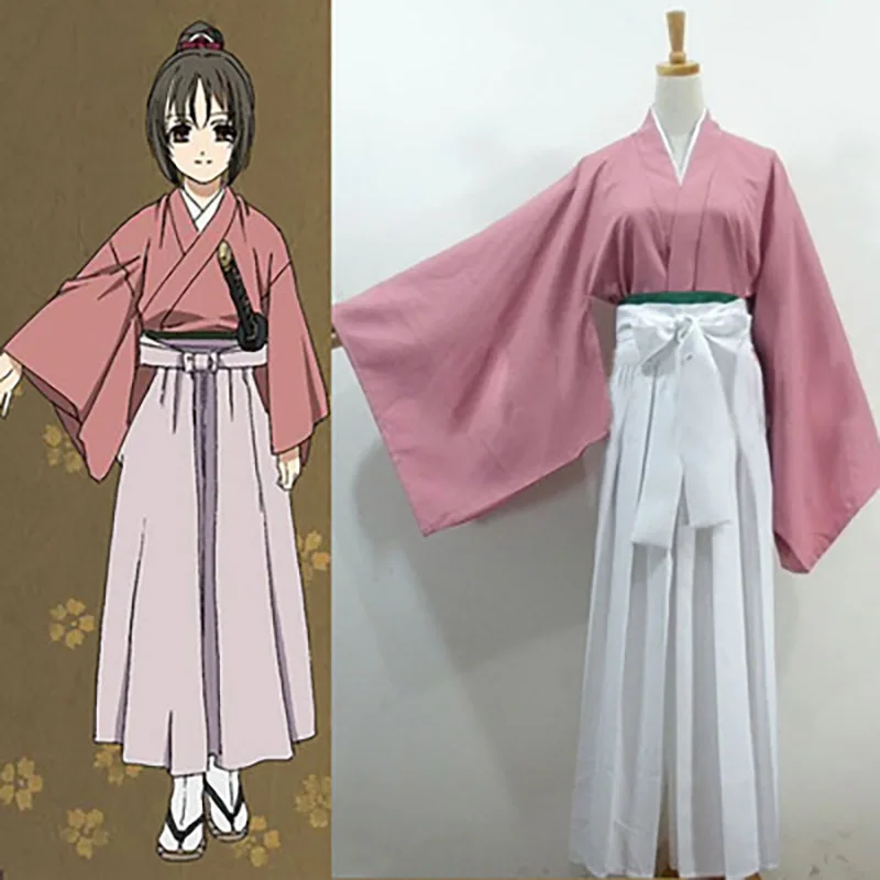 Комплект кимоно для косплея девочек японский костюм Аниме Hakuouki Shinsengumi Юкимура