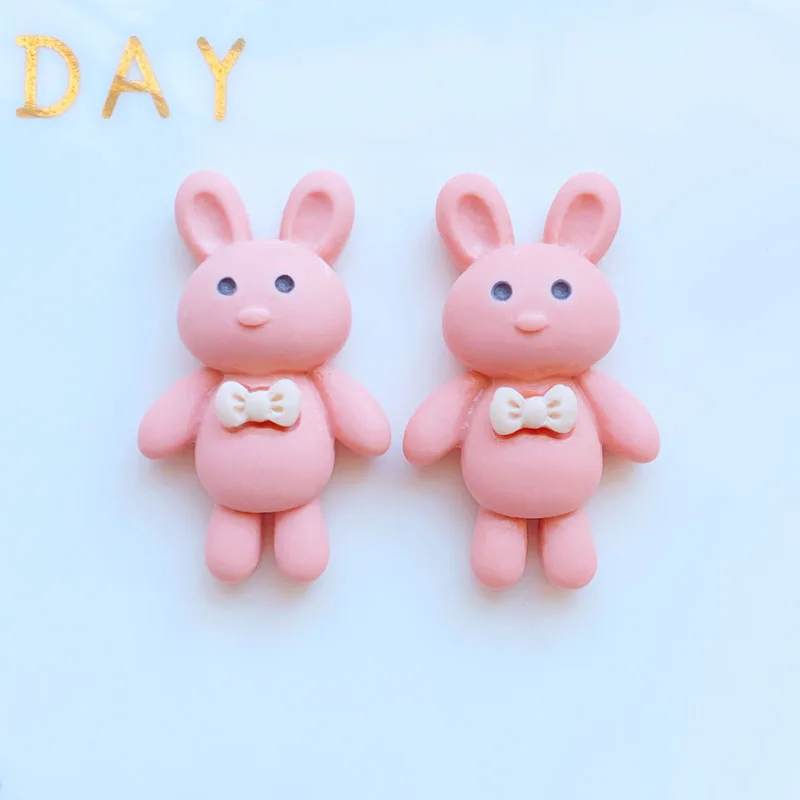 10Pcs New Cute Resin Mini Cartoon Little Bear Flat back Cabochon Scrapbook Kawaii DIY Embellishments Accessories