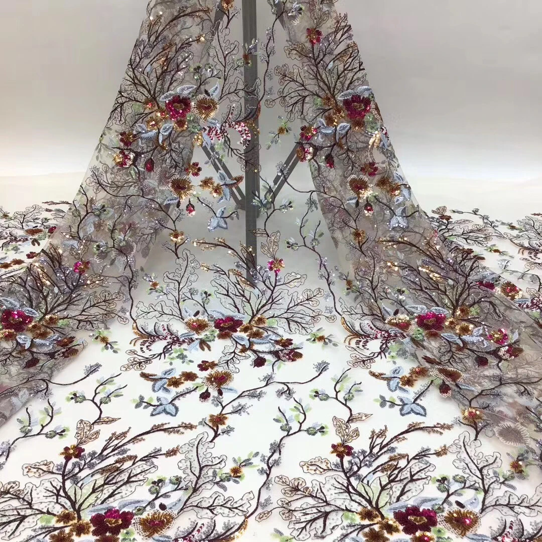 

2021 High Quality Nigerian Tulle Lace Fabric Latest Mesh Yarn African Lace Fabric French Mesh Lace Fabric Women Dress D38551
