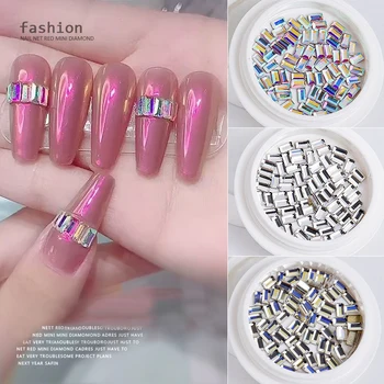 

30pcs Manicure diamond AB Crystal Small strip rectangle flat bottom diamond transparent super flash nail water diamond