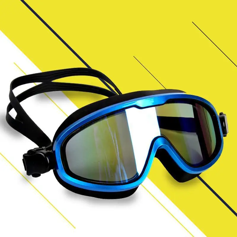 

New Style Goggles Eye Protection Large Frame Electroplated High-definition Waterproof Anti-fog Swimming Glasses Men And Women Ad