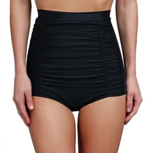 Бикини с высокой талией, Одноцветный Купальник для женщин, винтажный, пуш-ап, Цельный купальник, сексуальные стринги, бикини, короткая летняя пляжная одежда, Mujer