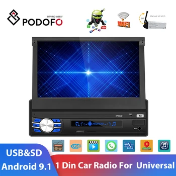 

Podofo 1 Din Android 9.1 Car Radio GPS Wifi 7'' Car Multimedia Player Auto Radio Touch Screen Bluetooth Autoradio For Universal