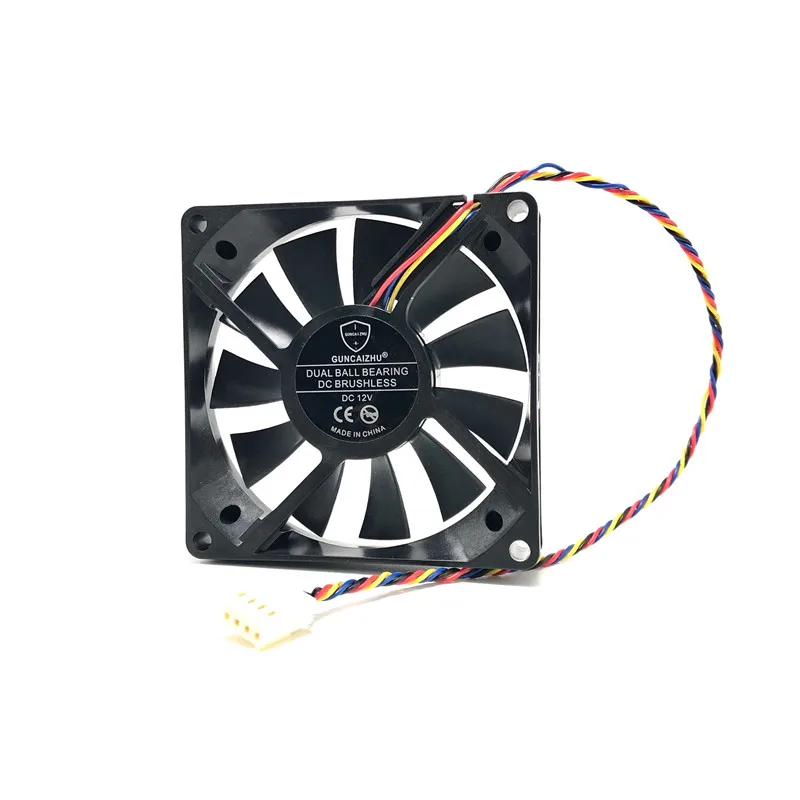 8015 шт. Вентилятор охлаждения 80 мм 4pin PWM 12 В 0.52A 4580 об/мин двухкорпусный подшипник 8