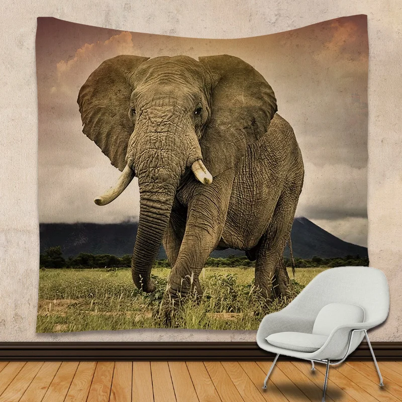 Tapestry Wall Hanging Sandy Beach Throw Rug Blanket Camping Tent Travel Mattress Bohemian Sleeping Pad elephant printed | Дом и сад