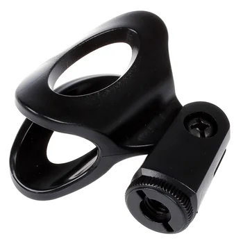 

5X Flexible Microphone Mic Stand Accessory Plastic Clamp Clip Holder Mount Black