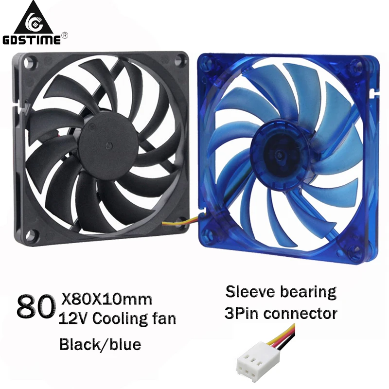 3Pin 80mm 80x80x10mm 8CM DC 12V Brushless PC Computer CPU Cooler Cooling Fan