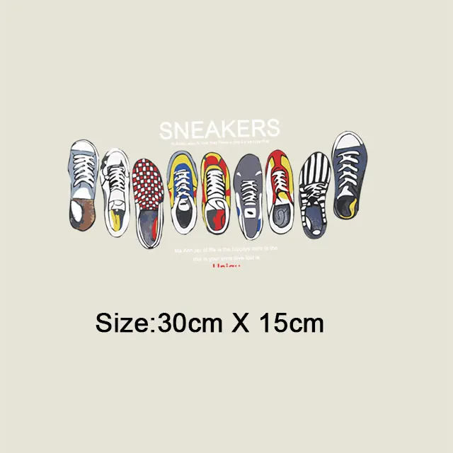 cool shoes iron on patches for clothes logo badge jacket patch heat transfer for t-shirt jean thermal sticker diy patch vetement - Color: NO.6