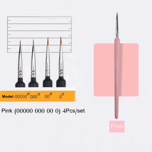 Pink Hook Line Pen with Soft Hair Bristles for Watercolor and Oil Painting – Extra Fine Weasel Hair Brush for Hand-Painted Artworks in Gouache and Acrylic