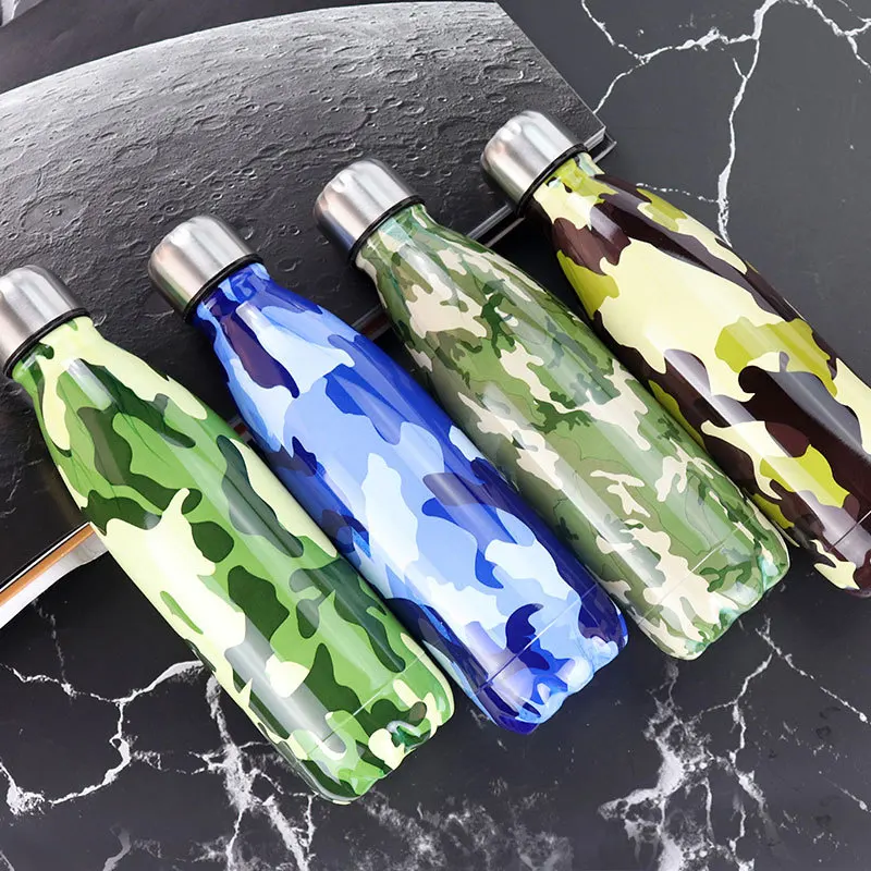 500ml Double Wall Vacuum Cup Thermos Insulated Stainless Steel Water Bottle Outdoor Sports Camping Hiking Cycling Thermo Bottle