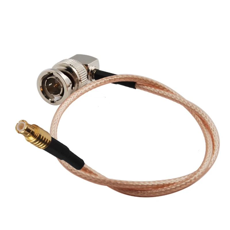 Superbat 60cm RF Coaxial Cable MCX Straight Plug to BNC Male Right Angle Adapter RG179 75 Ohm for Wireless Communications