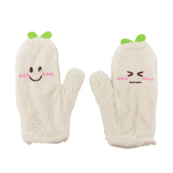 

Women Lovely Cartoon plush gloves Full Finger Glove Without Fingers Mittens Winter Female Thick Warm Touch Screen Ladies Glove