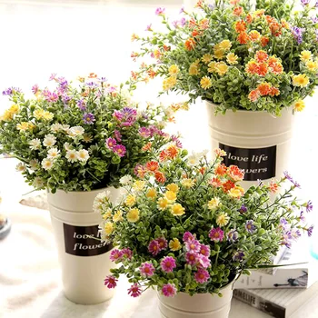 

4 Pcs/Lot 30cm PE Small Daisy Artificial Flowers for Table Wedding Home Decoration DIY Craft Gift Bride Wreath Fake Flower