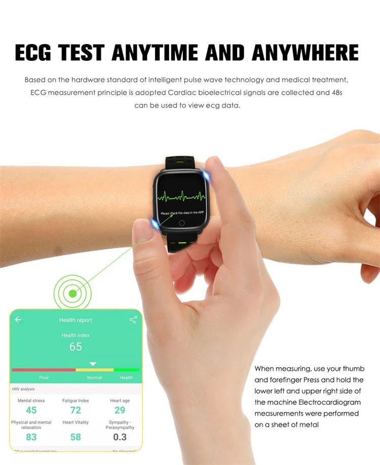 F16 Смарт-часы кровяное давление кислород монитор сердечного ритма PPG ЭКГ фитнес-трекер часы носимые Смарт часы для здоровья