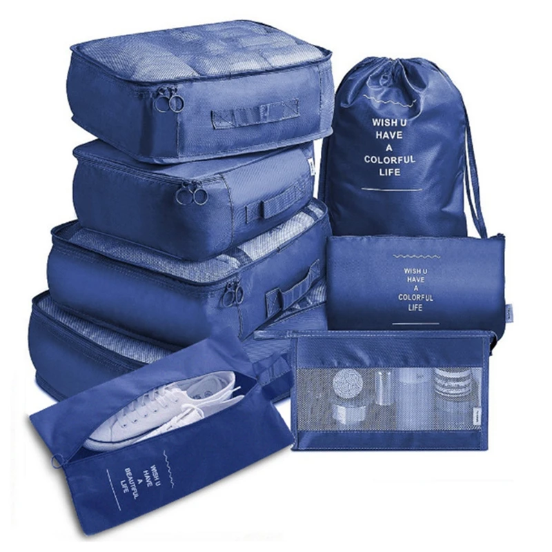 8 Pcs/1Pcs Travel Storage Bag Luggage Box Packaging Set Portable Clothes Shoe | Дом и сад