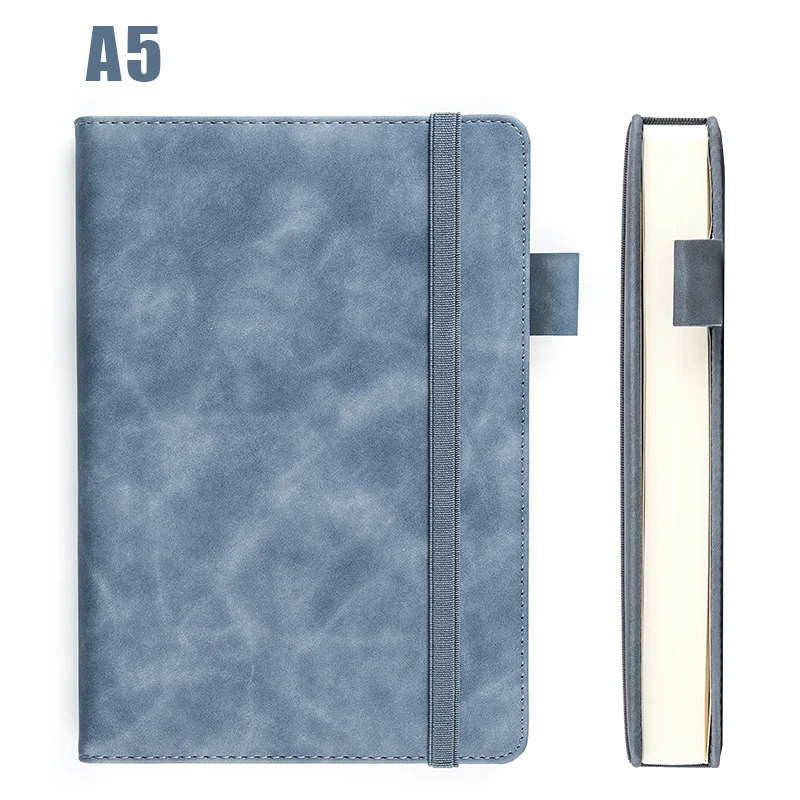 Denim Blue 360 страниц, супер толстый воск, кожа, А5, блокнот, бизнес, офис, повседневная работа, блокнот, S, бесплатное изображение, логотип компании - Цвет: Denim Blue